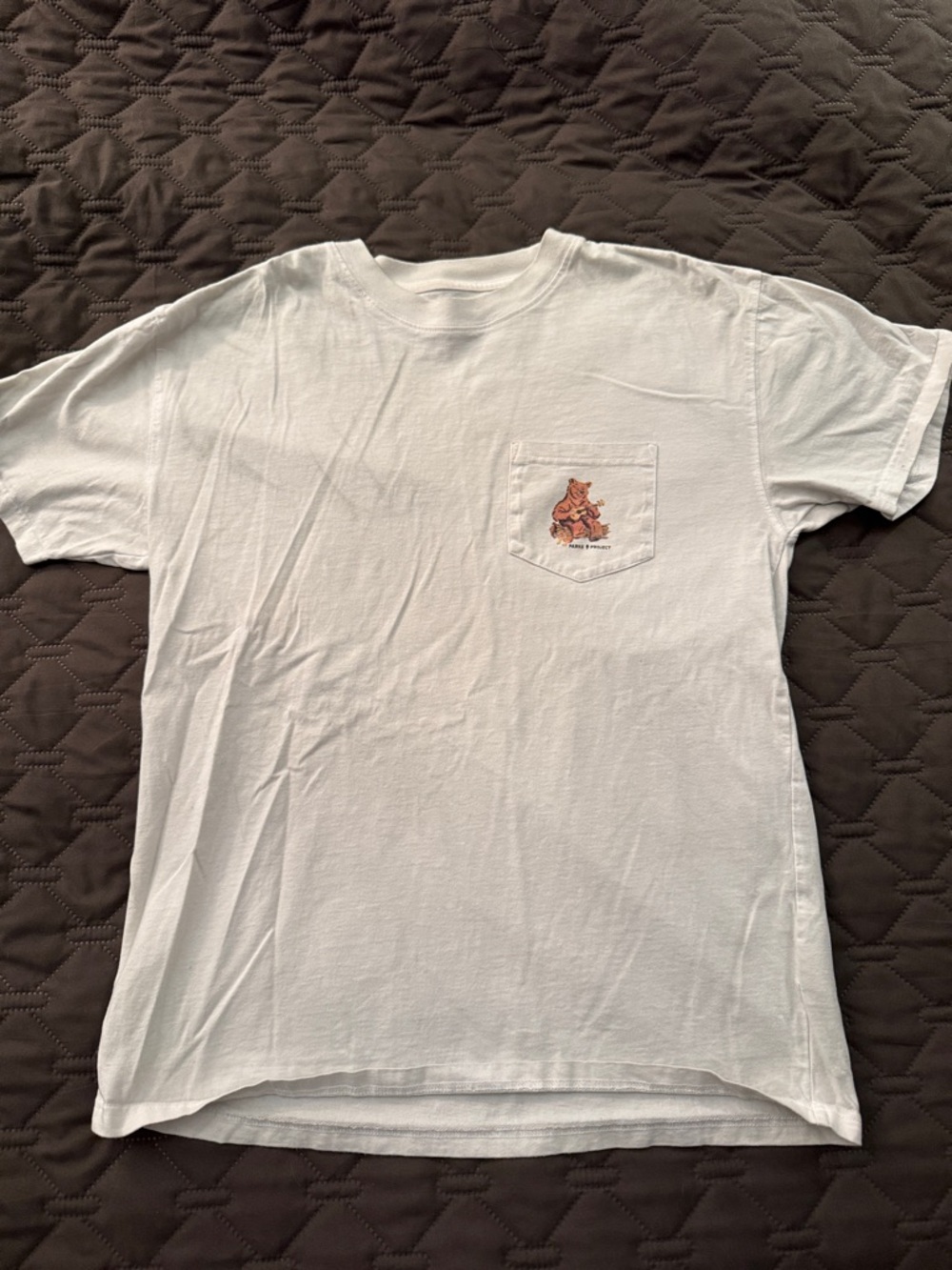 Parks Project White Pocket Tee with National Park/Brown Bear Graphic